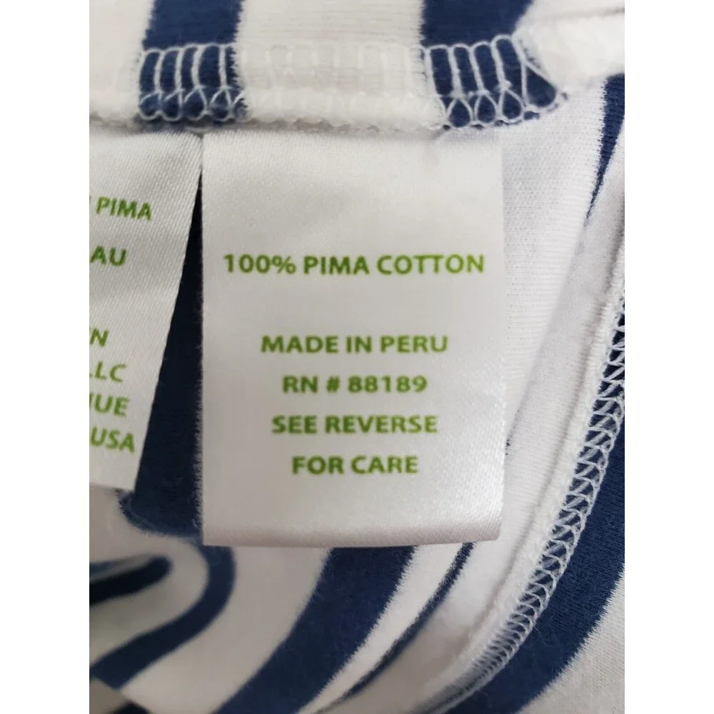 Lilly Pulitzer High Tide Navy Perfect Stripe Puff Sleeve Anabella Shirt Dress S - Picture 5 of 7